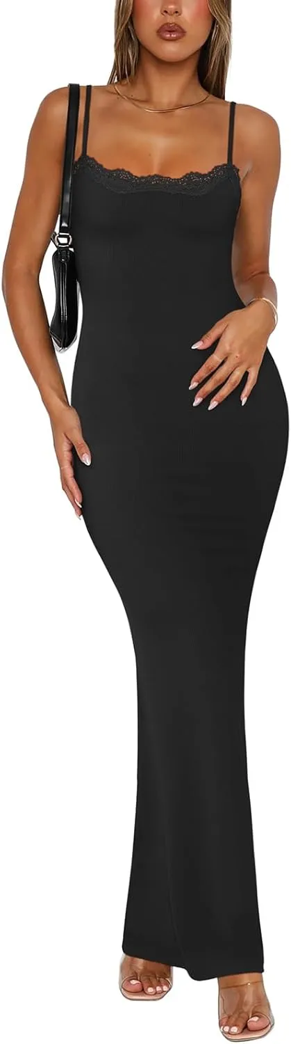 Lace Slip Lounge Long Dress sold by ReoRia product image thumbnail 5