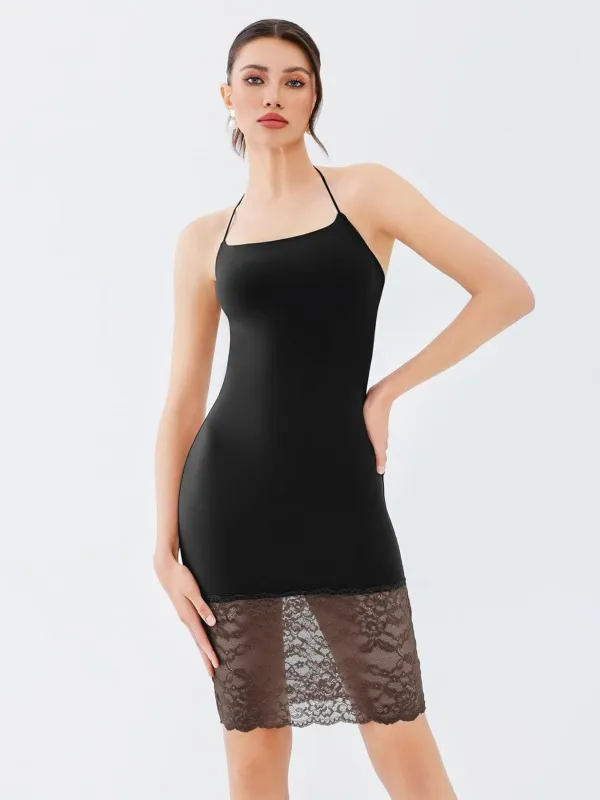 Strapless Lace Trim Bodycon Dress sold by ReoRia