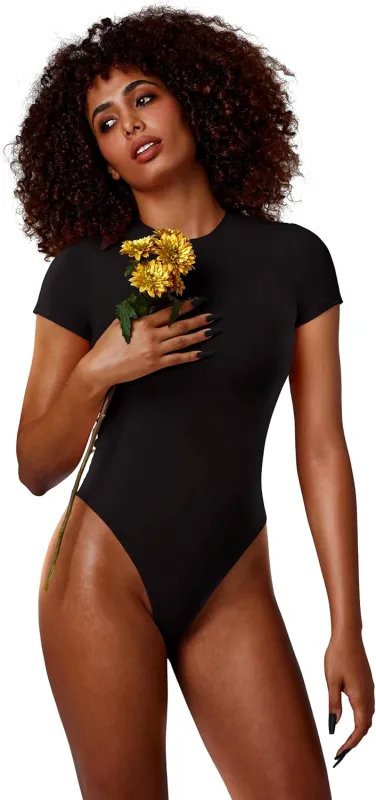 Crew Neck Short Sleeve Bodysuits sold by ReoRia