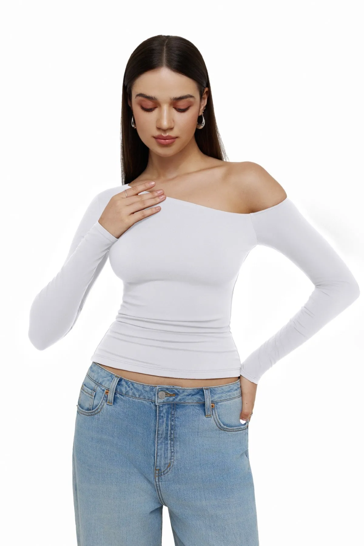 Fall Fashion Slim Fitted Off The Shoulder Tops sold by ReoRia product image thumbnail 2