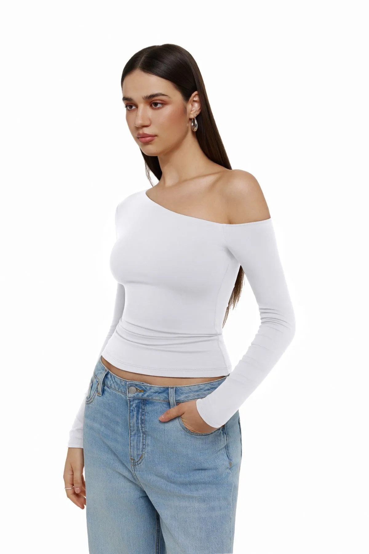 Fall Fashion Slim Fitted Off The Shoulder Tops sold by ReoRia product image thumbnail 4