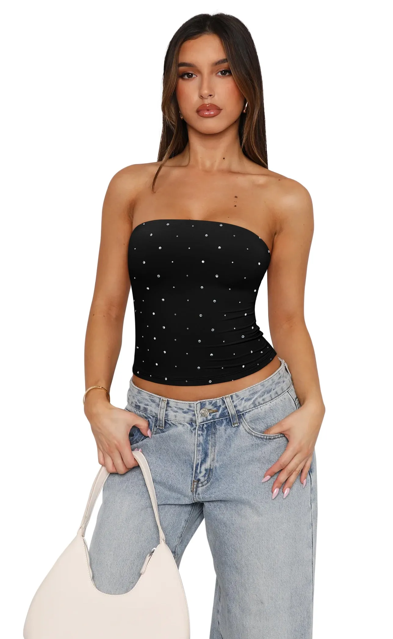 Strapless Non-Slip Y2K Crop Tube Tops sold by ReoRia