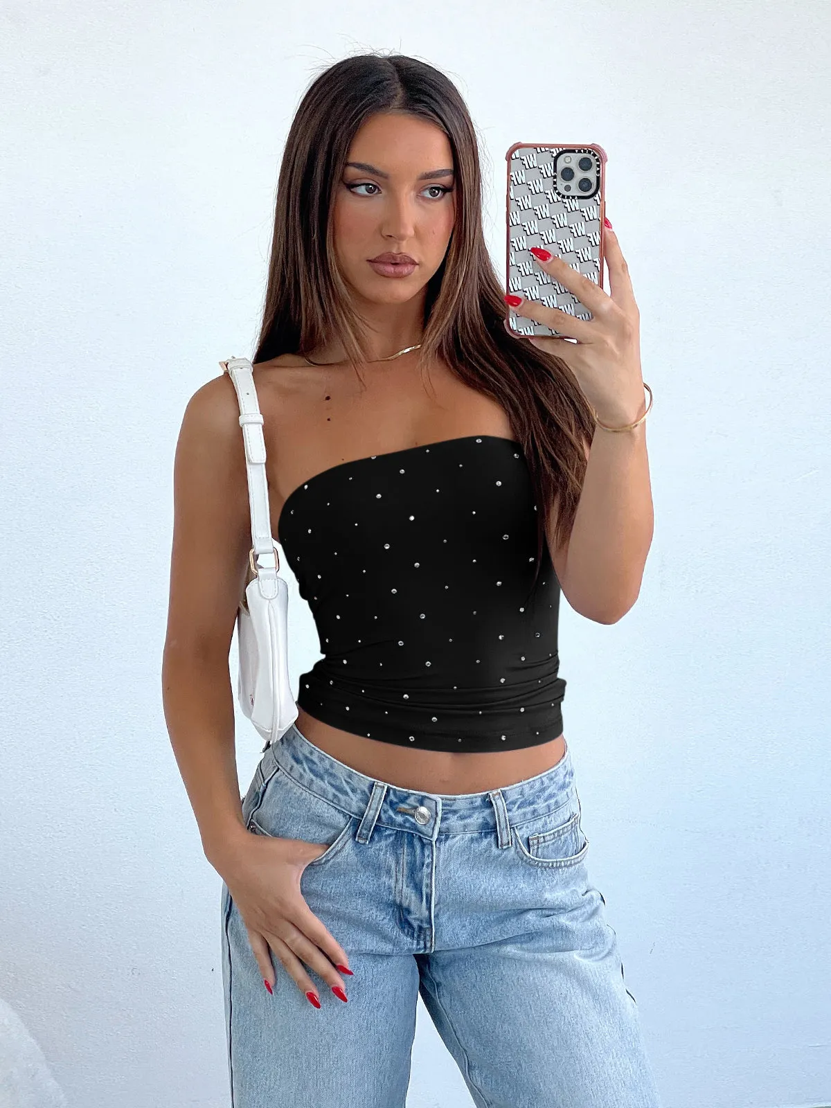 Strapless Non-Slip Y2K Crop Tube Tops sold by ReoRia product image thumbnail 2