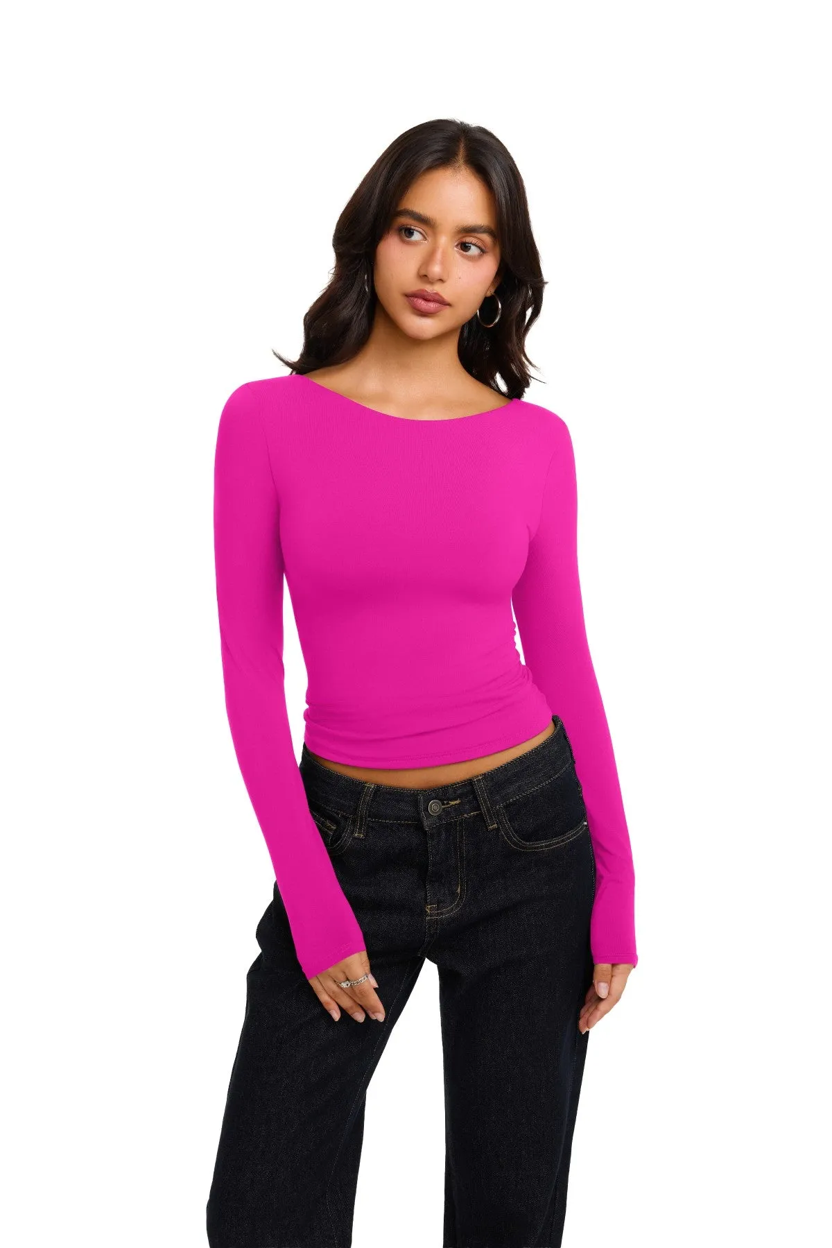 Double Lined Slim Fit Lace Back Crop Top sold by ReoRia product image thumbnail 5