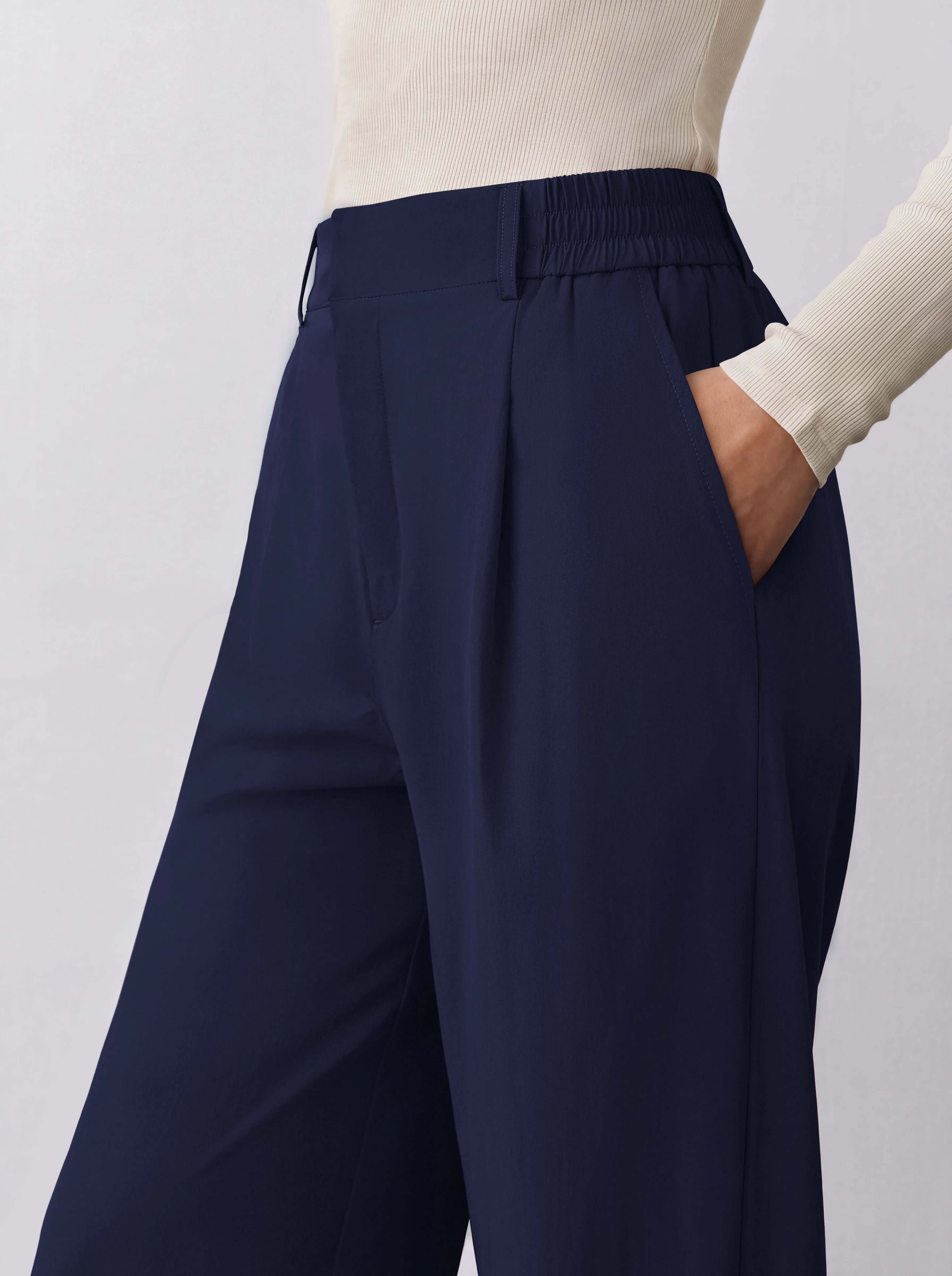 REORIA Women's High Waisted Wide Leg Work Pants with Pockets sold by ReoRia product image thumbnail 4