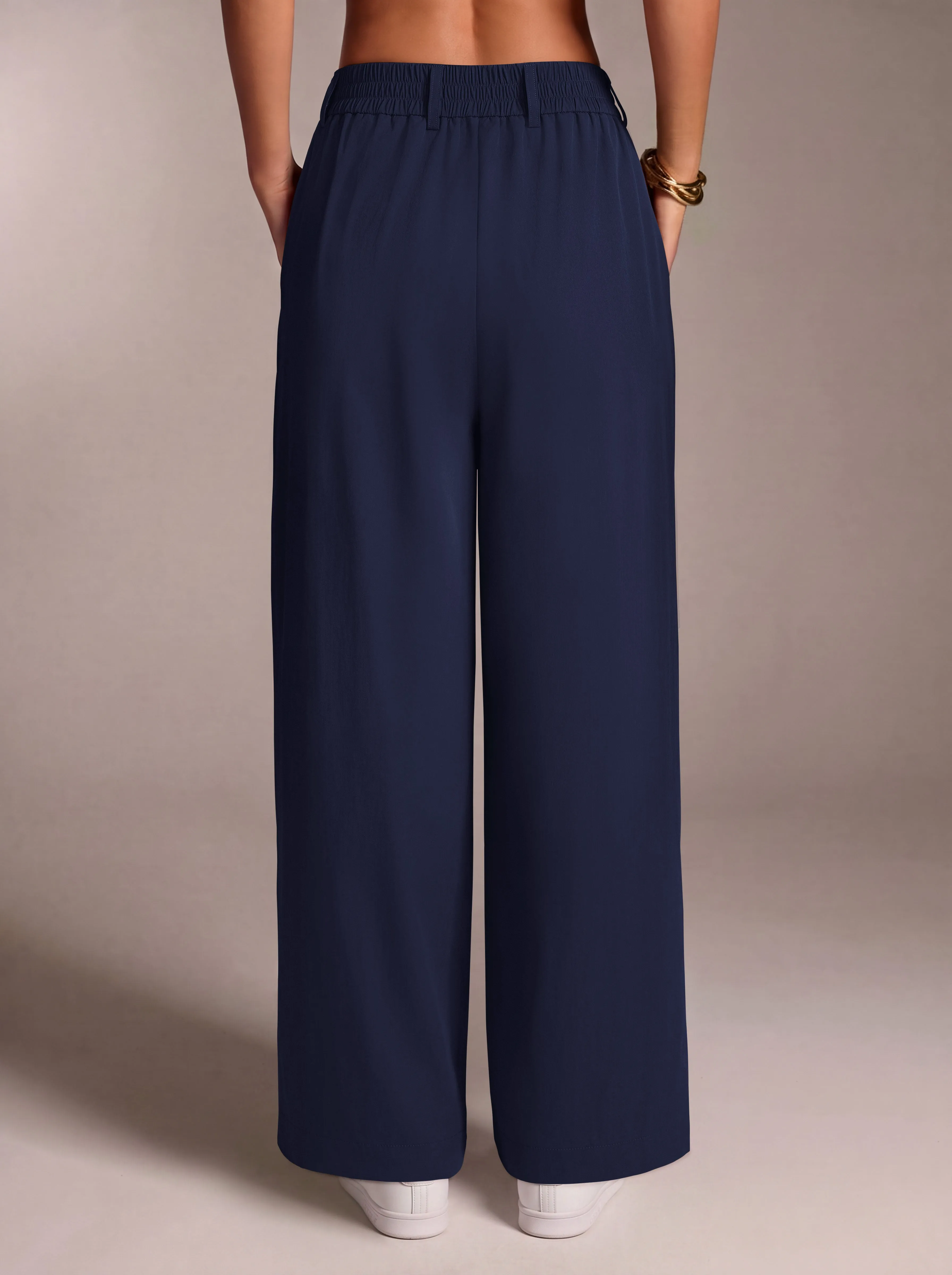 REORIA Women's High Waisted Wide Leg Work Pants with Pockets sold by ReoRia product image thumbnail 5