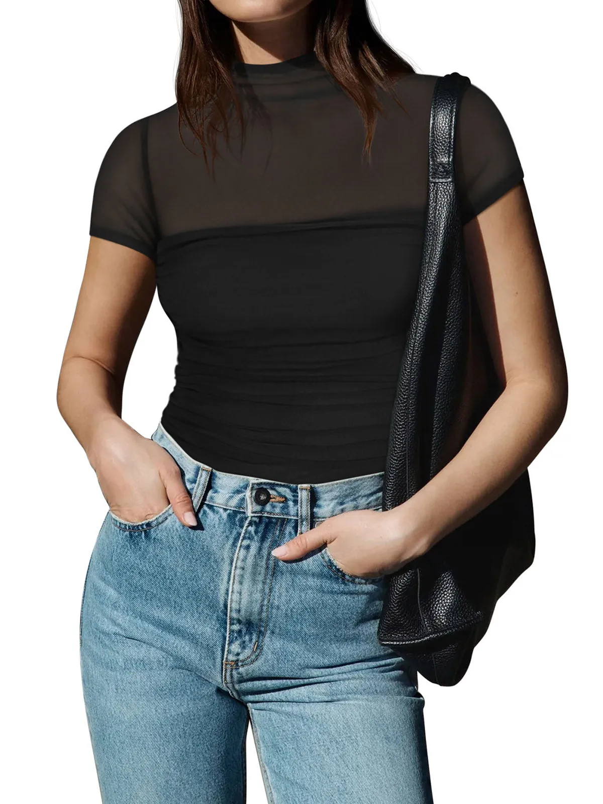 Veiled Allure High Neck Bodysuits Tops sold by ReoRia product image thumbnail 5