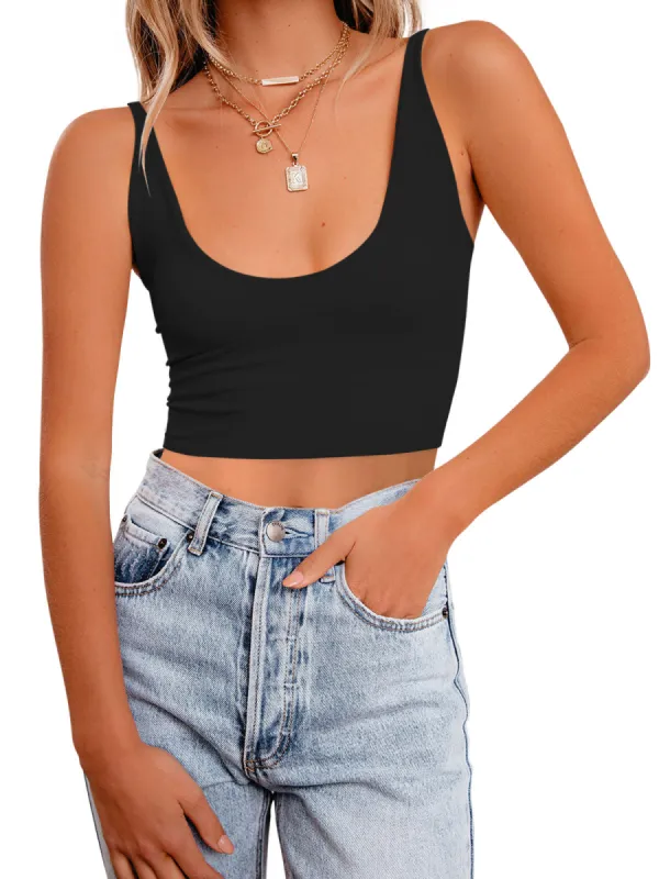 Moonlit Whisper Deep U Crop Top sold by ReoRia
