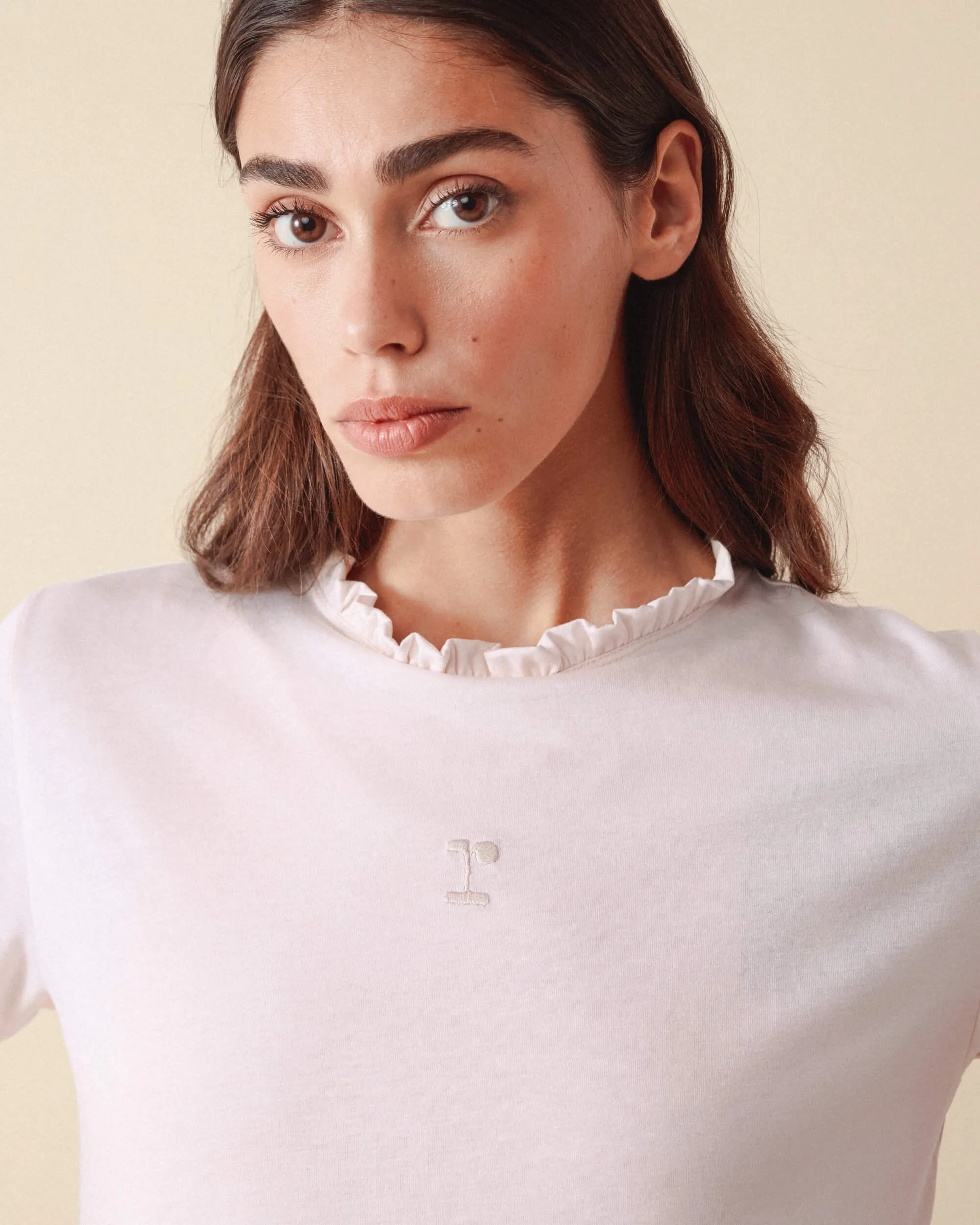 T-shirt col volanté sold by Repetto