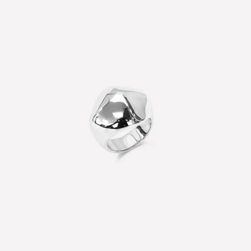 Prism Silver Facet Ring sold by Retro Chic