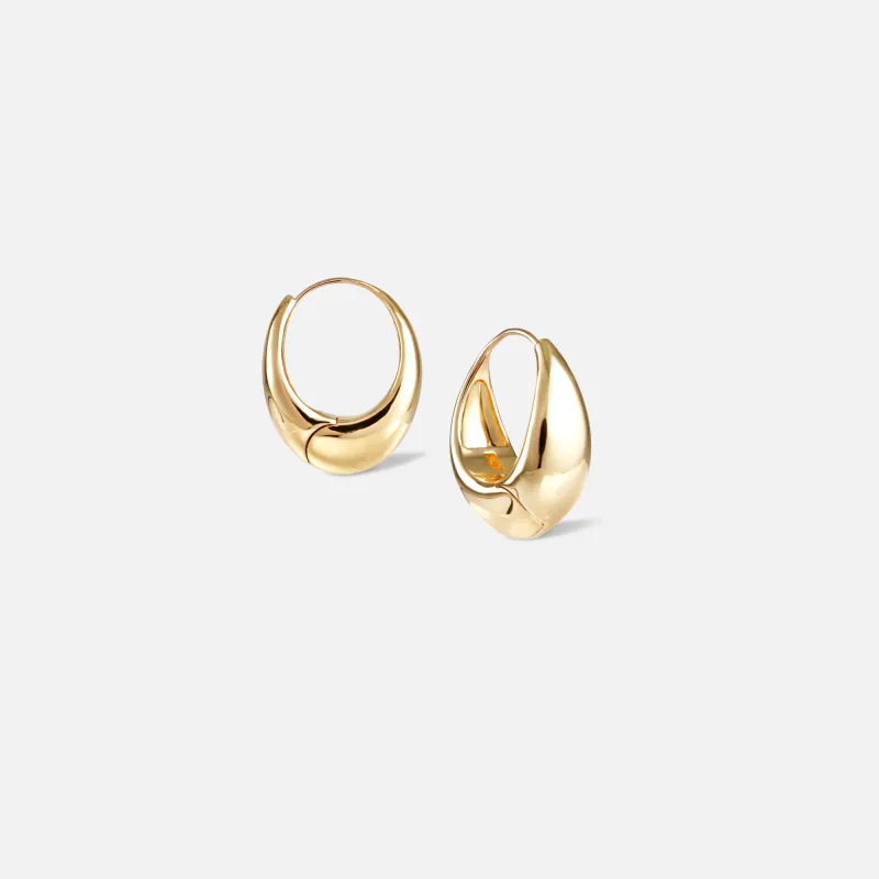 Drop Hoop Earrings - Golden/Silver sold by Retro Chic