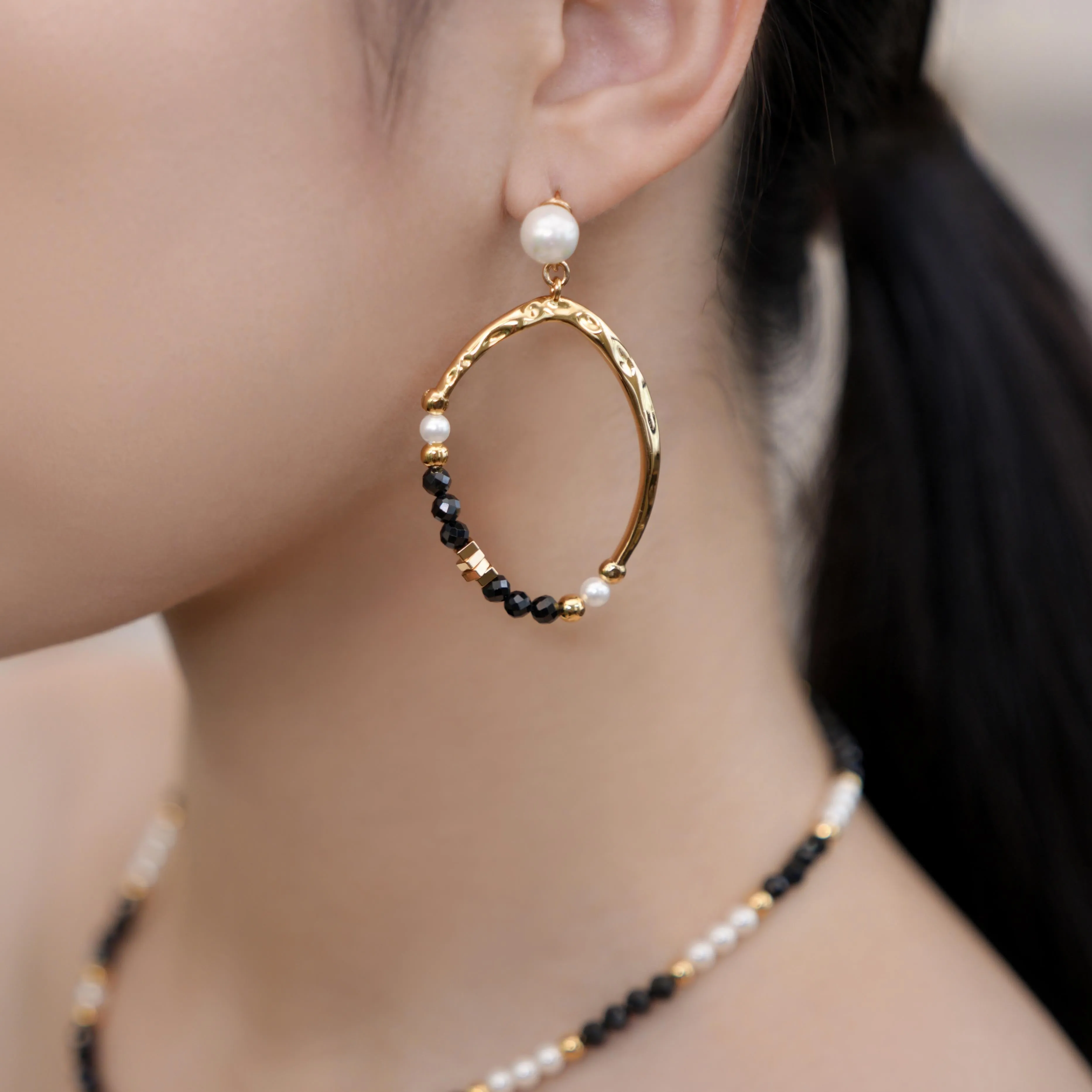 Poseidon Black Earrings sold by Retro Chic product image thumbnail 4