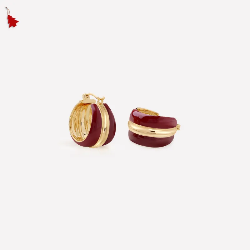 Ostuni Red Hoops Earrings sold by Retro Chic