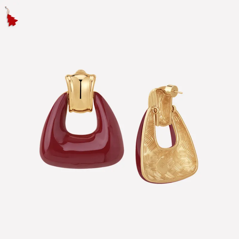 Ostuni Red Earrings/Ear Clip sold by Retro Chic