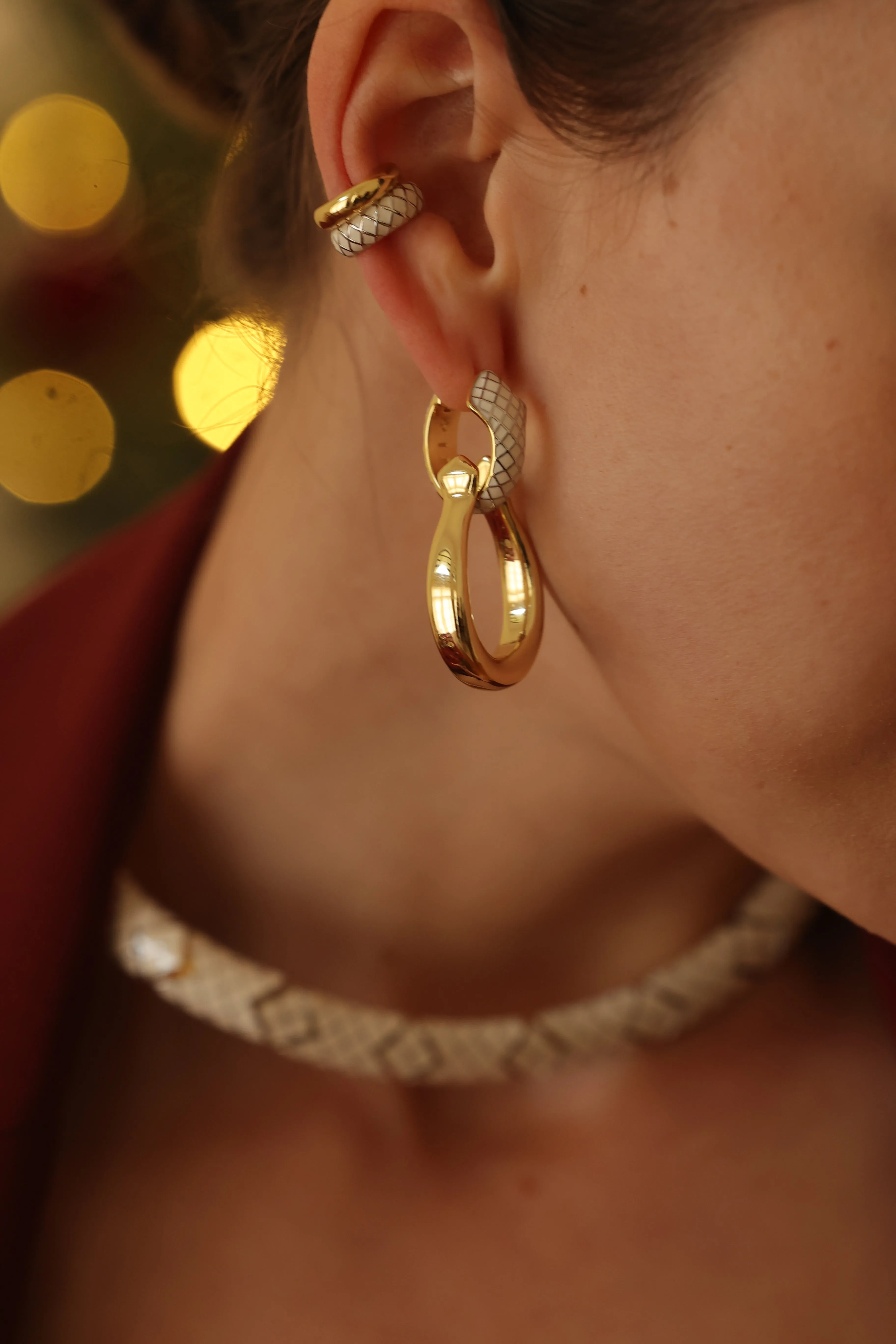 White Uraeus Earrings sold by Retro Chic product image thumbnail 2
