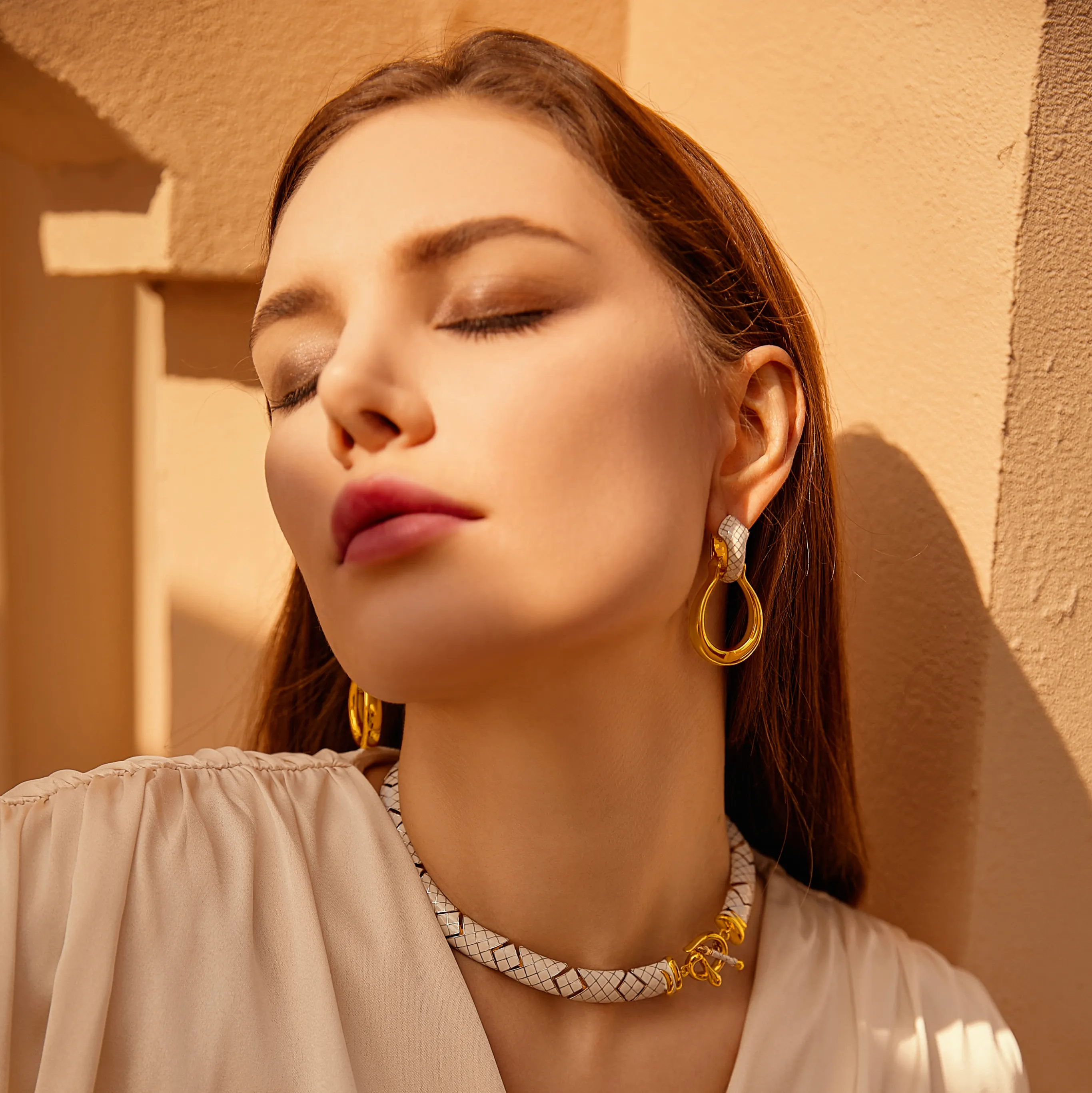 White Uraeus Earrings sold by Retro Chic product image thumbnail 4
