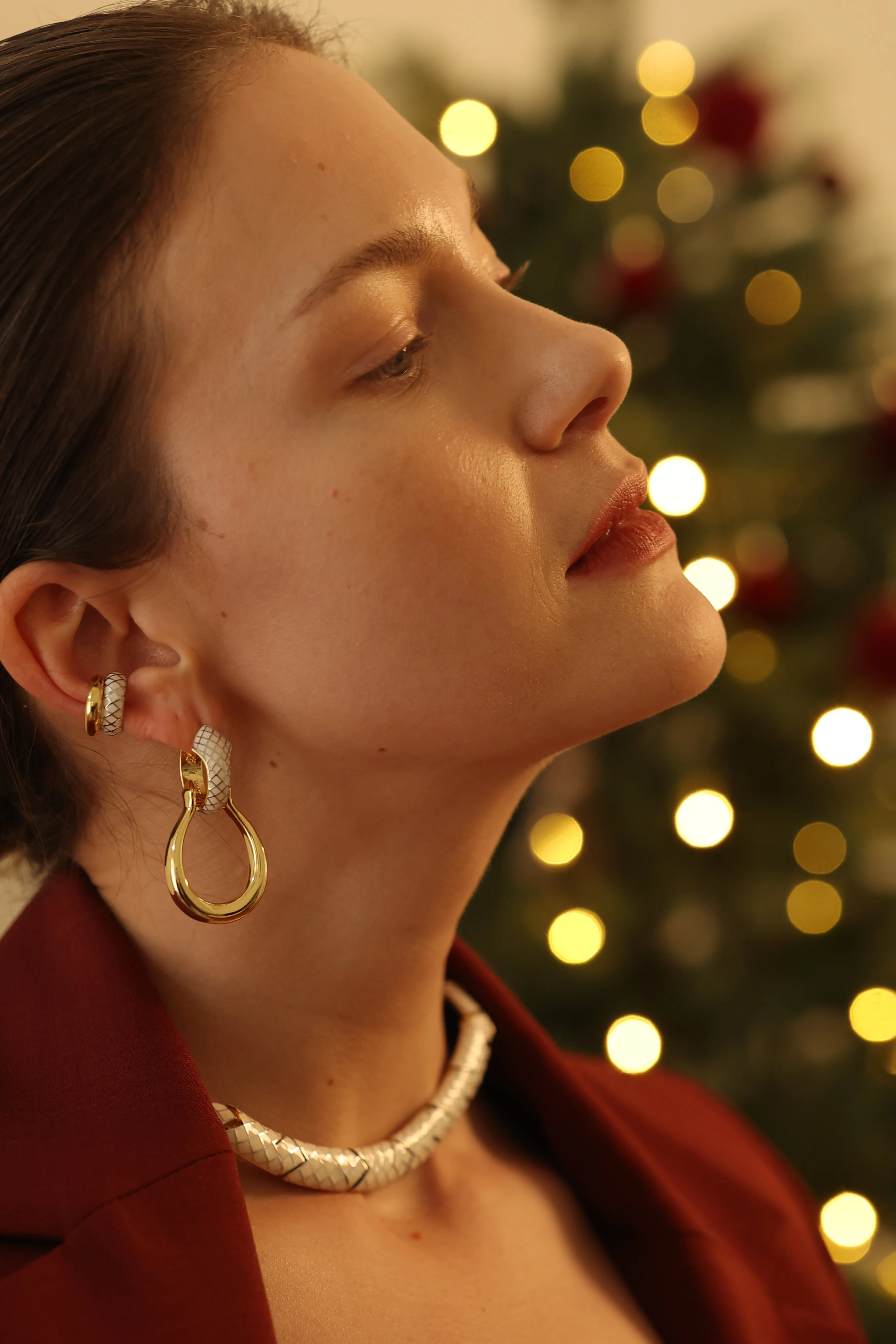 White Uraeus Earrings sold by Retro Chic product image thumbnail 3