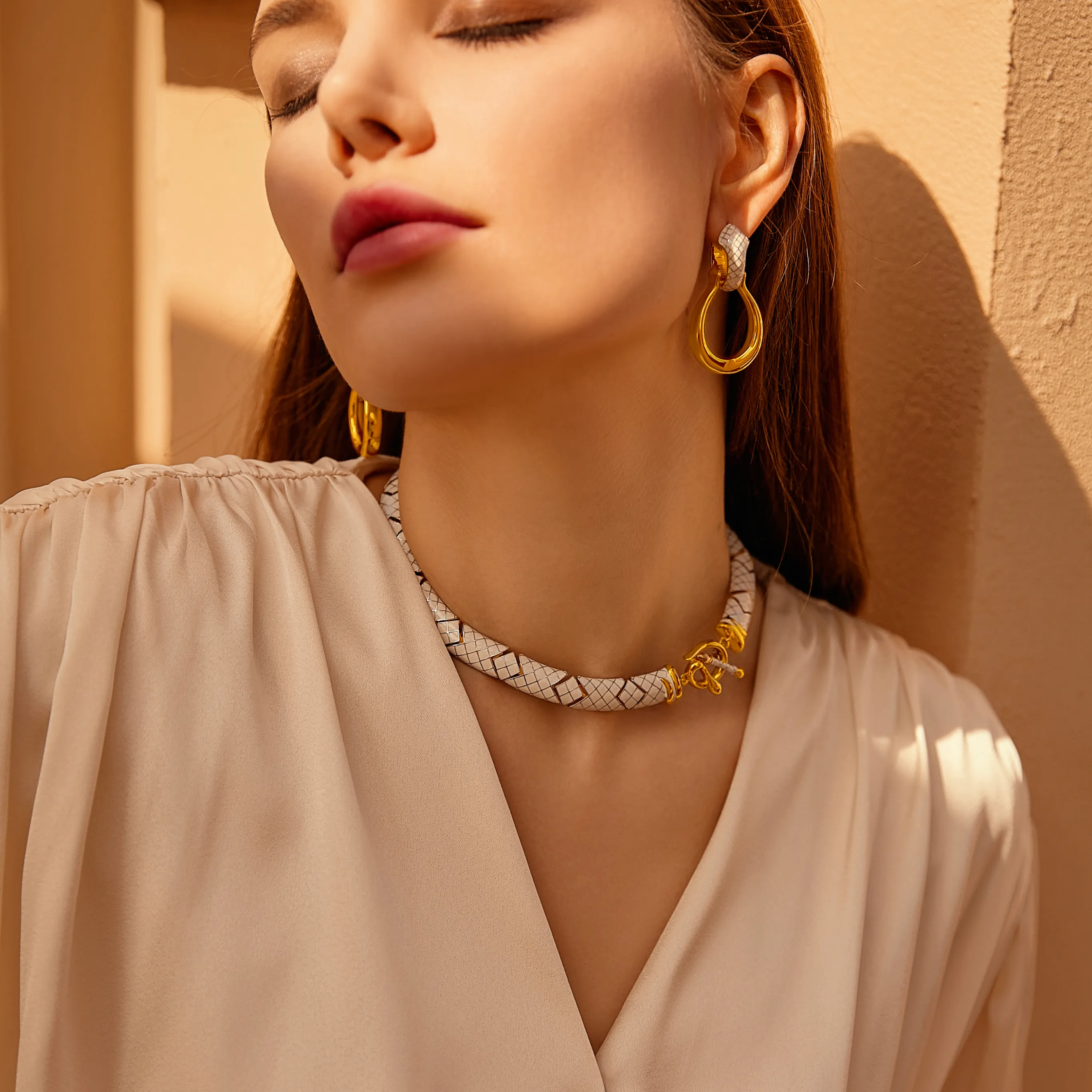 White Uraeus Necklace sold by Retro Chic product image thumbnail 2