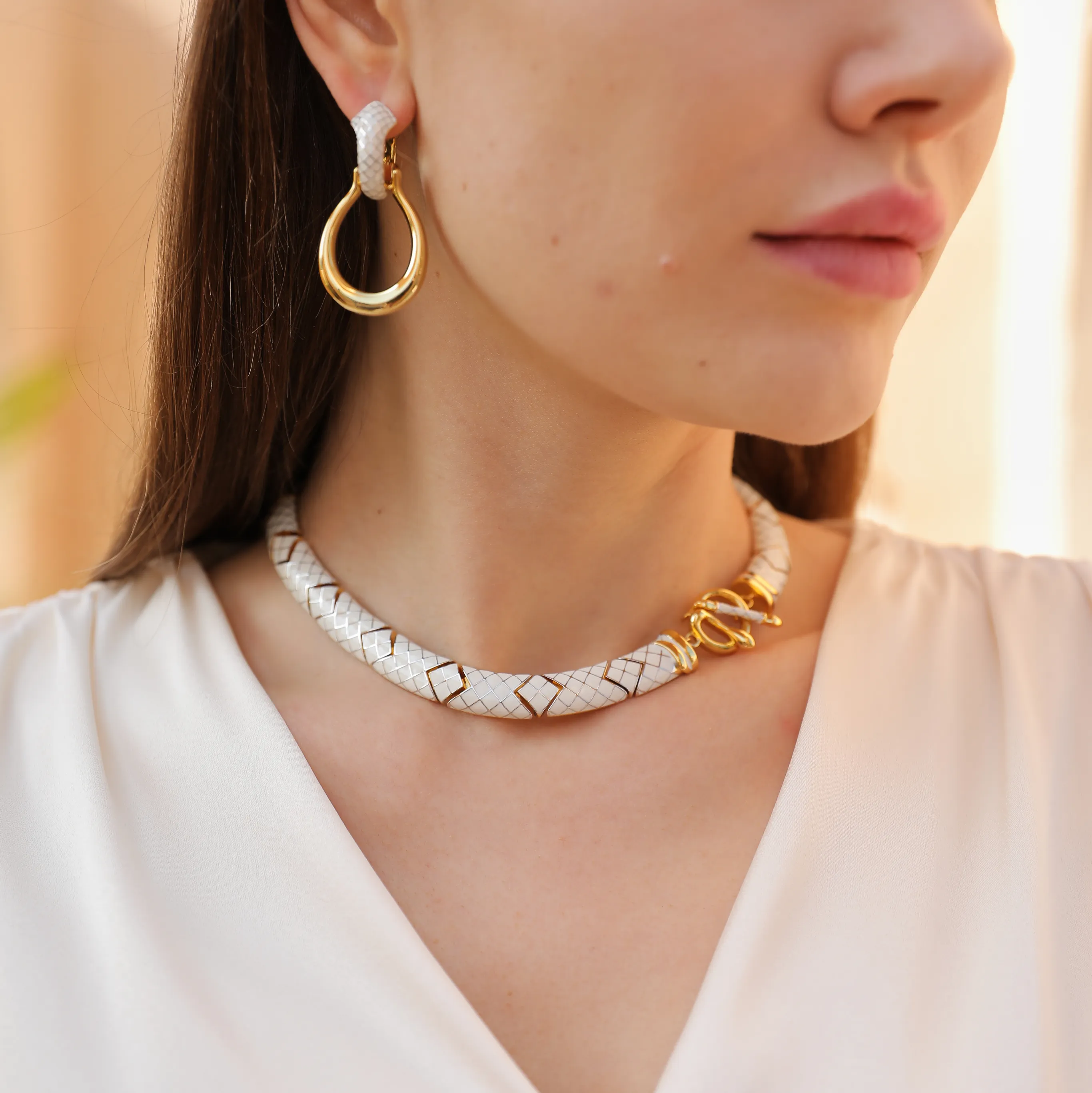 White Uraeus Necklace sold by Retro Chic product image thumbnail 3