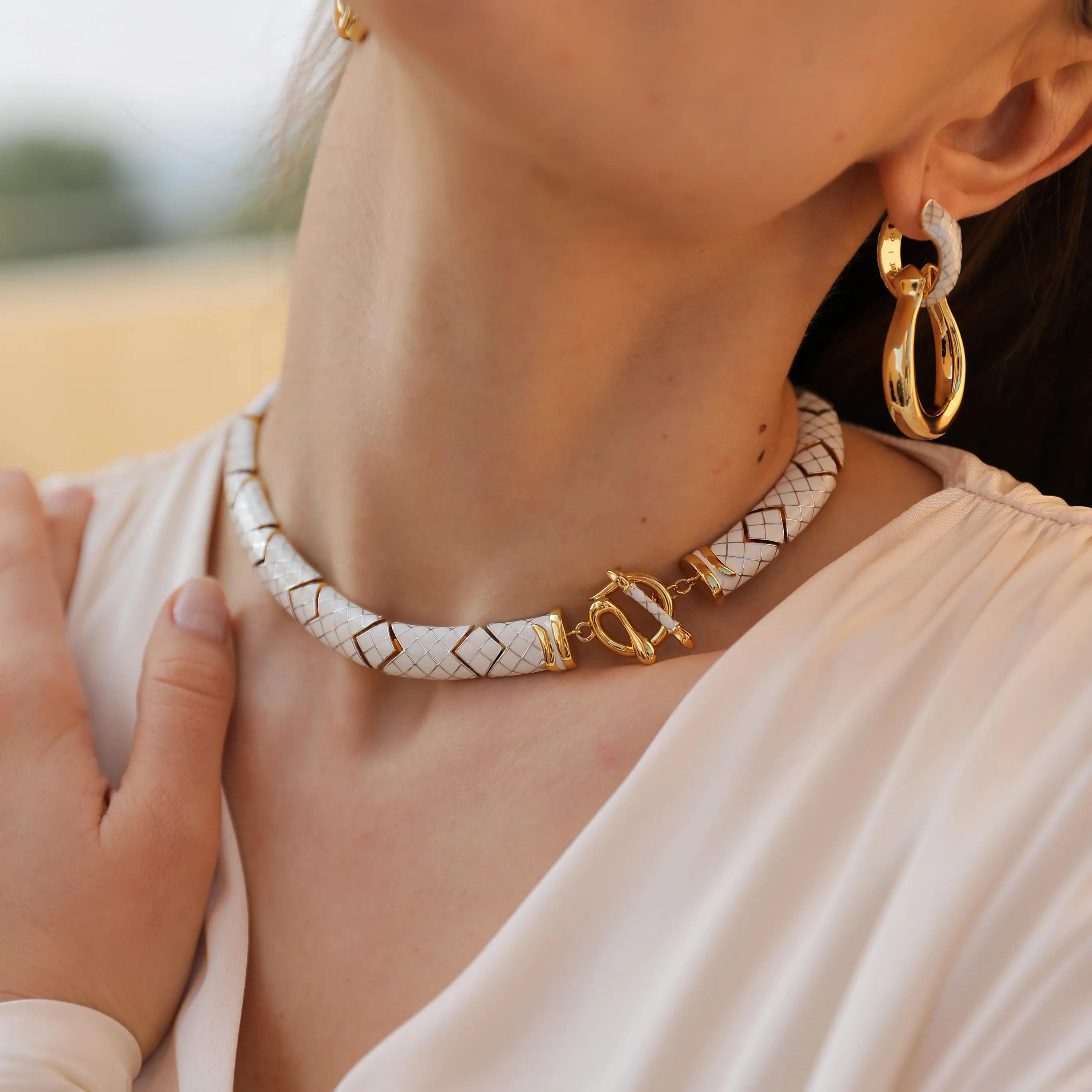 White Uraeus Necklace sold by Retro Chic product image thumbnail 5