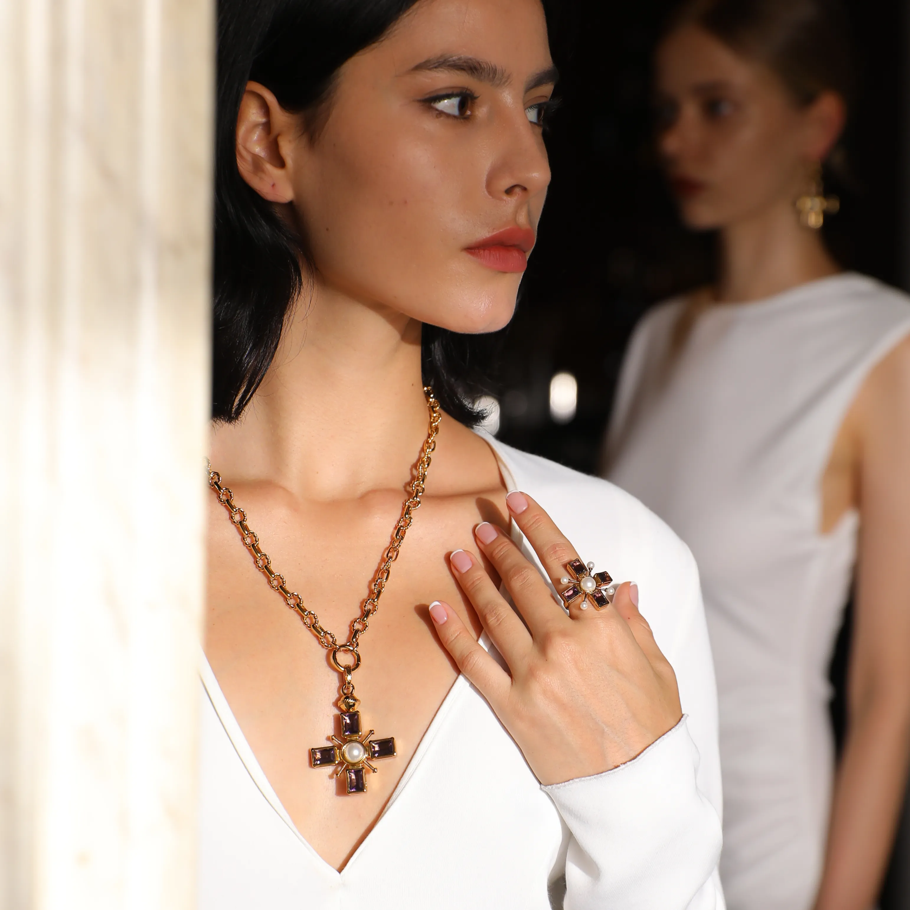 Byzantine Cross Necklace sold by Retro Chic product image thumbnail 2