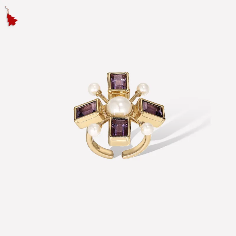 Byzantine Cross Ring - Adjustable sold by Retro Chic