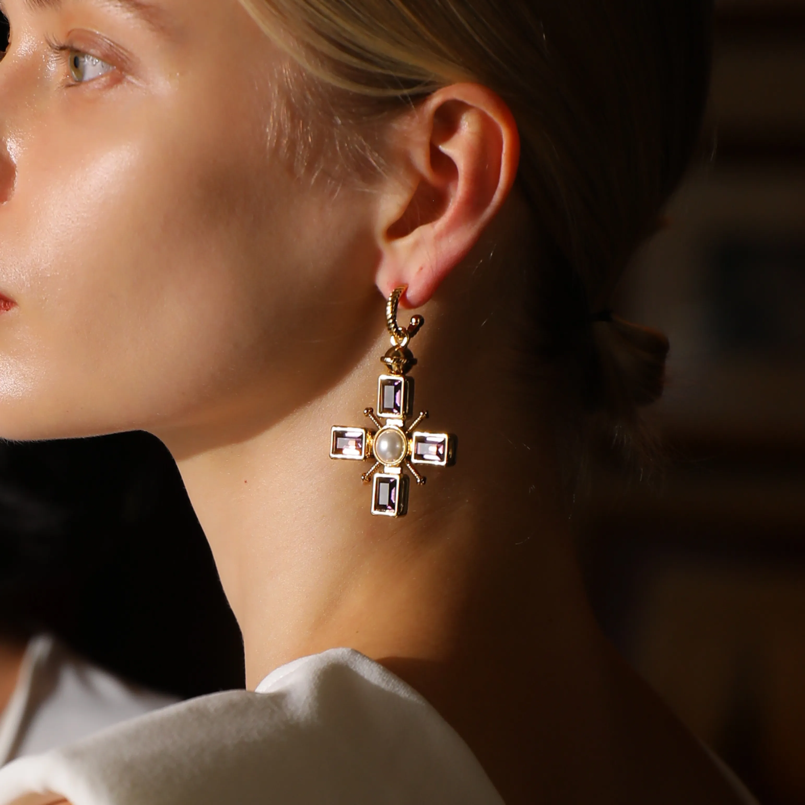 Byzantine Cross Earrings sold by Retro Chic product image thumbnail 4