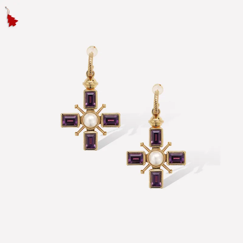 Byzantine Cross Earrings sold by Retro Chic