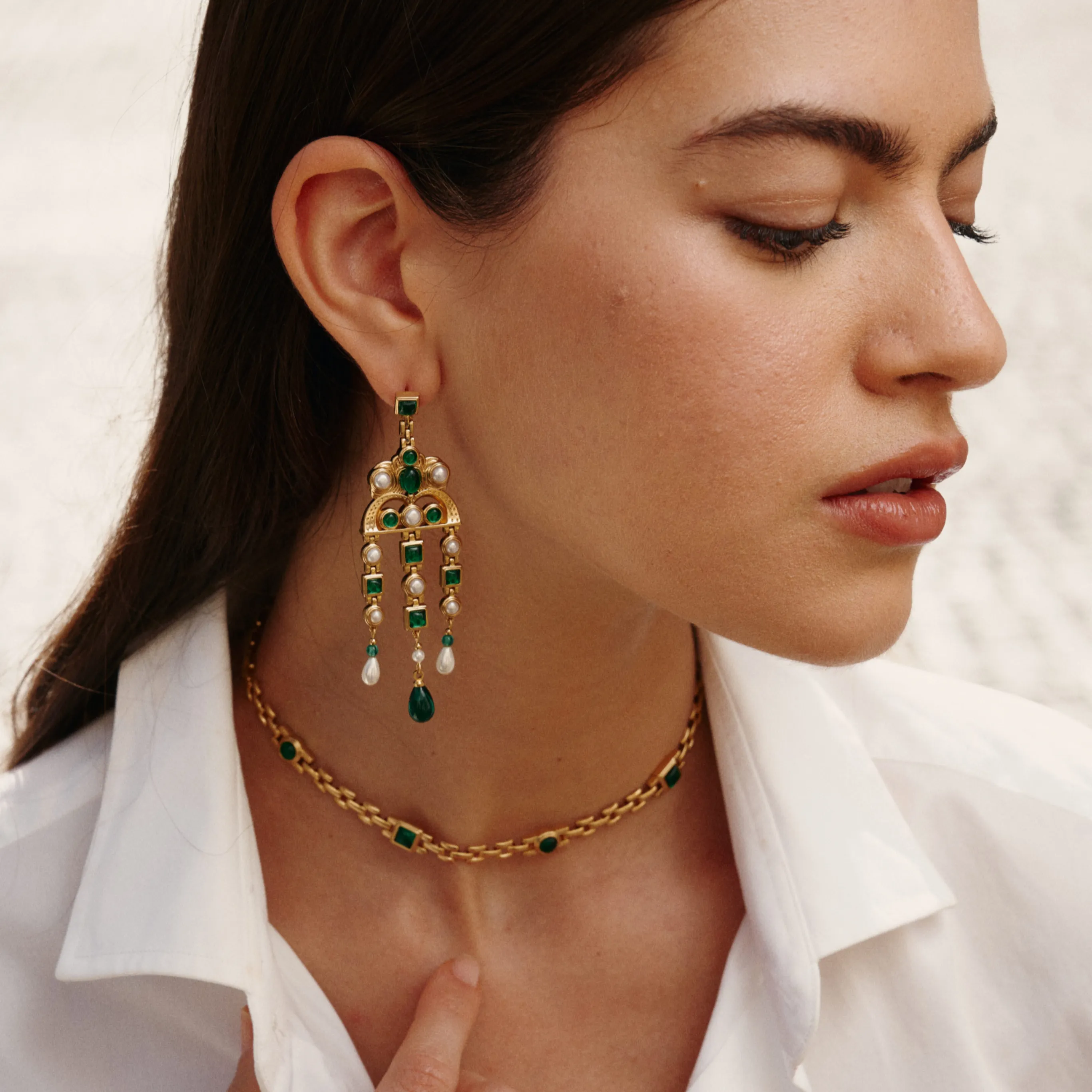 Byzantine Empire Green Earrings sold by Retro Chic product image thumbnail 2