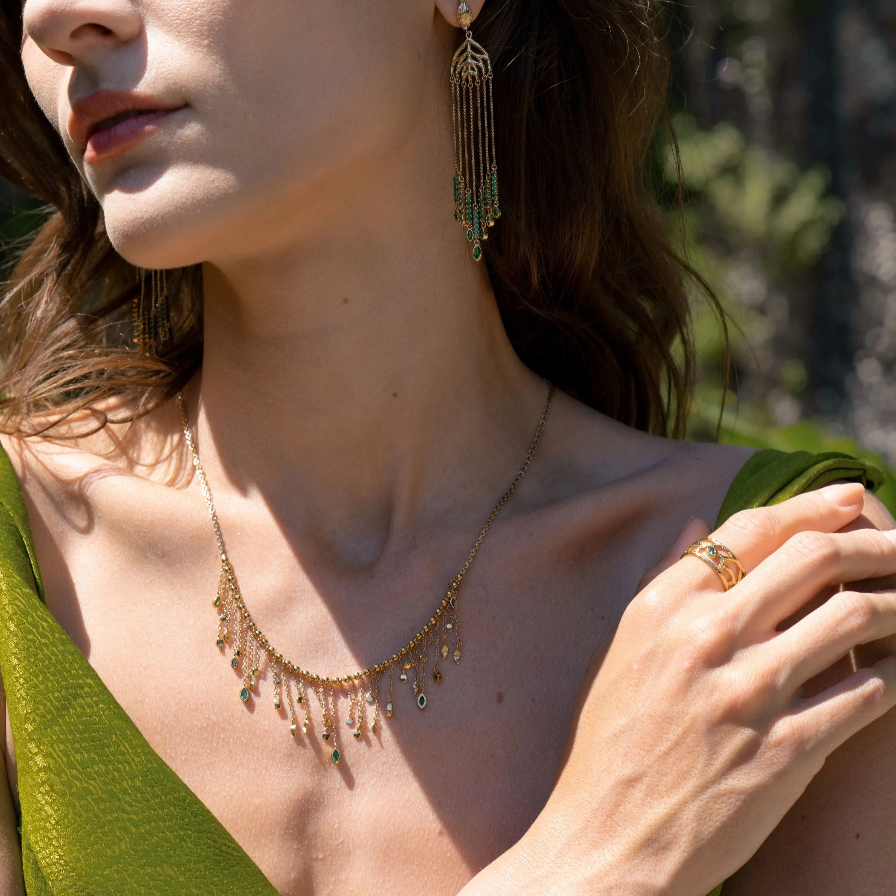 Verdant Whisper Tassels Necklace sold by Retro Chic product image thumbnail 2