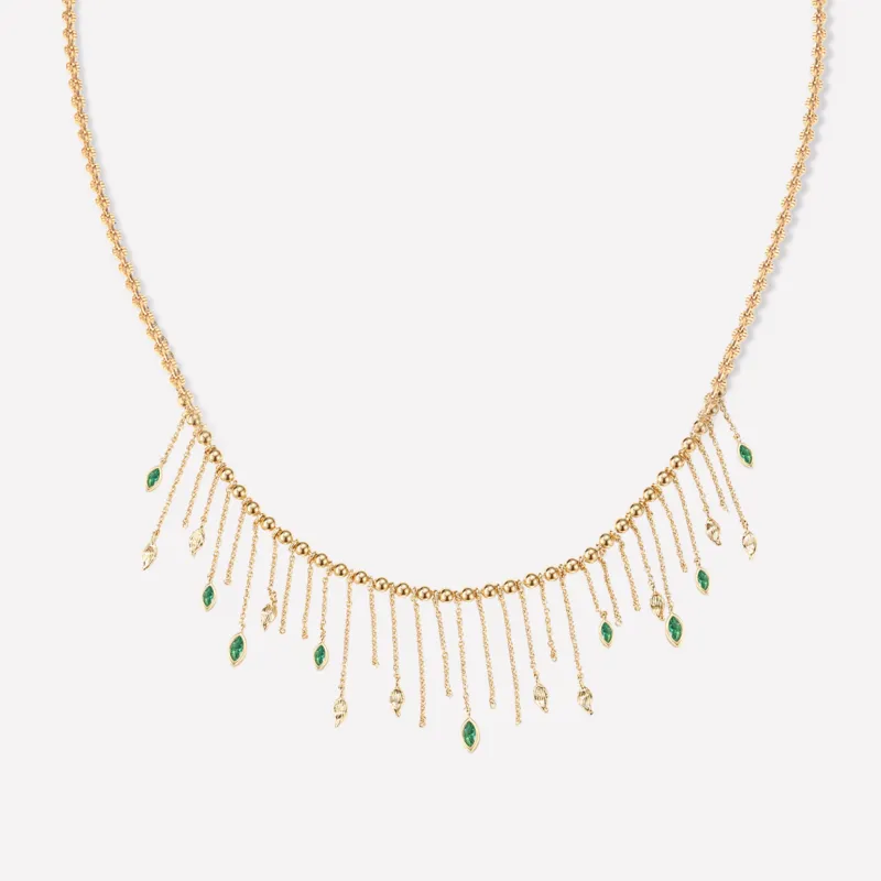 Verdant Whisper Tassels Necklace sold by Retro Chic