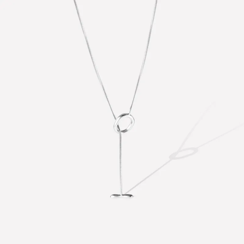 Vine Hoop Snake Bone White Gold Necklace made by Retro Chic