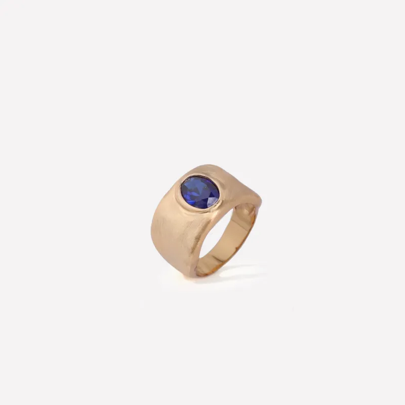 Fig Blue Crystal Ring sold by Retro Chic