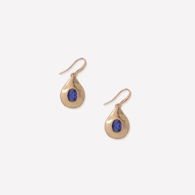 Fig Blue Crystal Earrings sold by Retro Chic