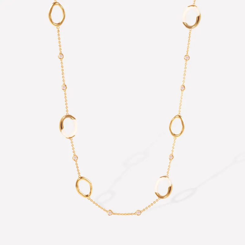 Time Ripples Round Long Necklace made by Retro Chic