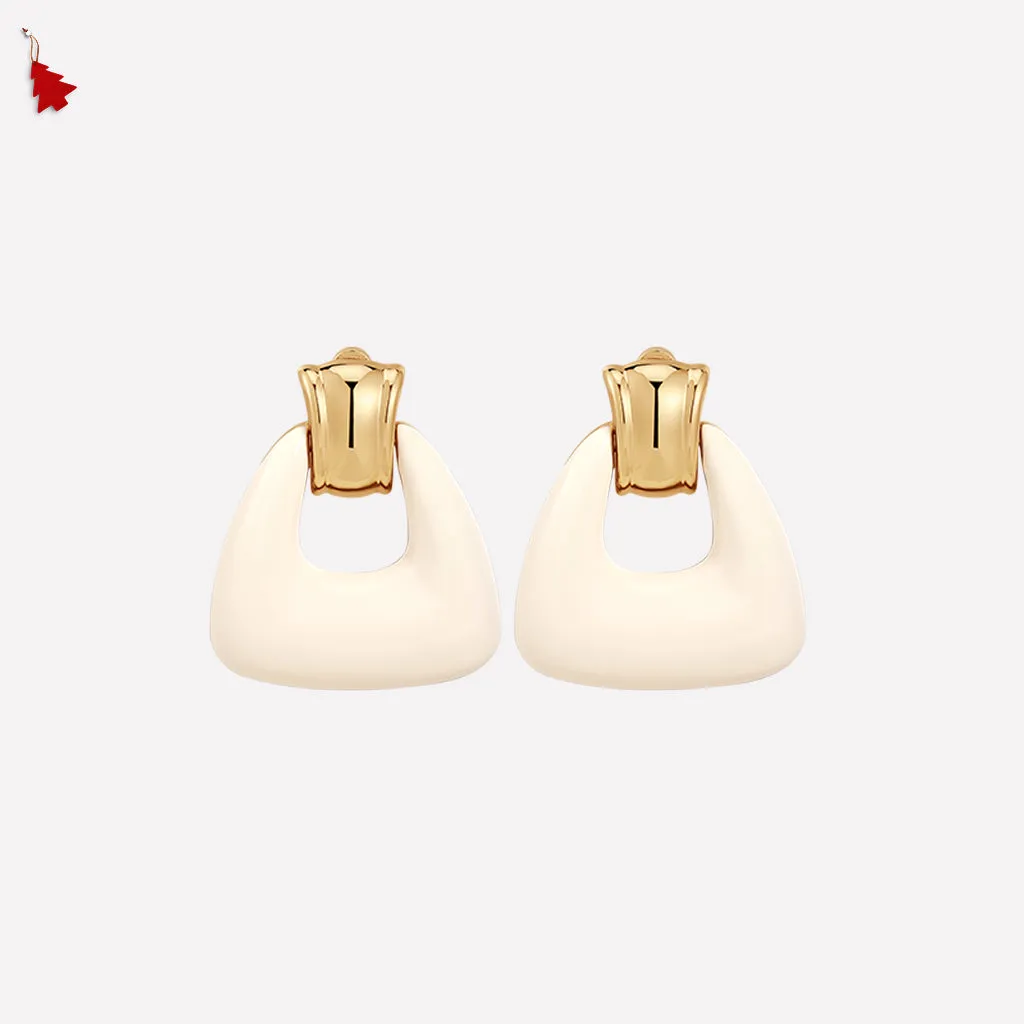 Ostuni White Earrings/Ear Clip sold by Retro Chic