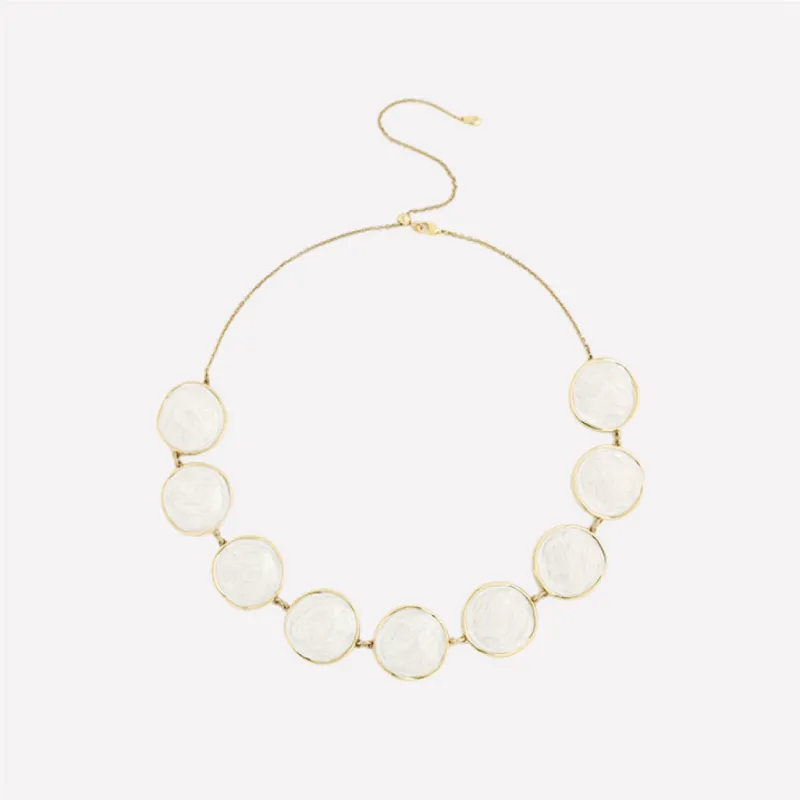 White Enamel Ripple Necklace sold by Retro Chic