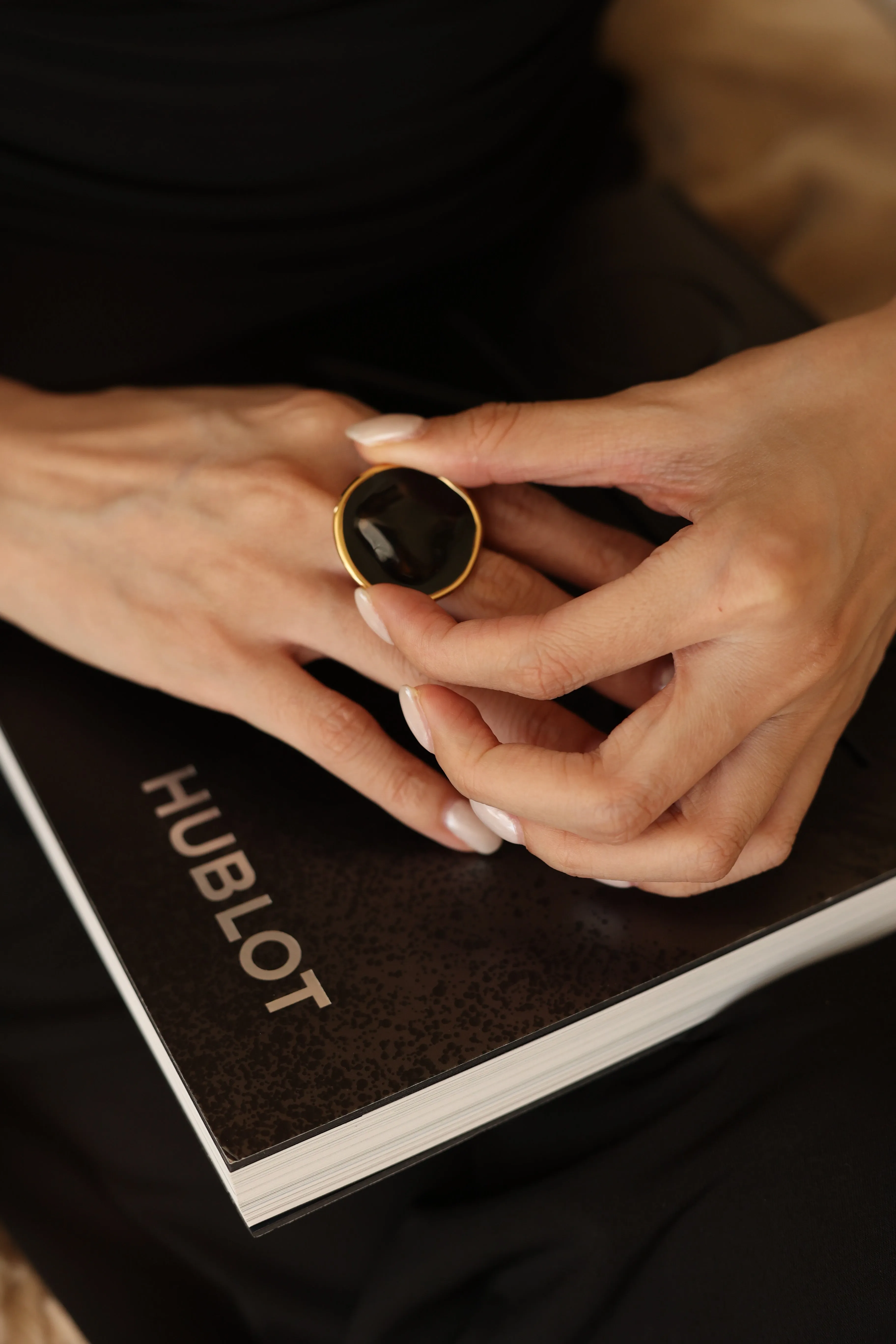 Black Enamel Ripple Ring sold by Retro Chic product image thumbnail 3