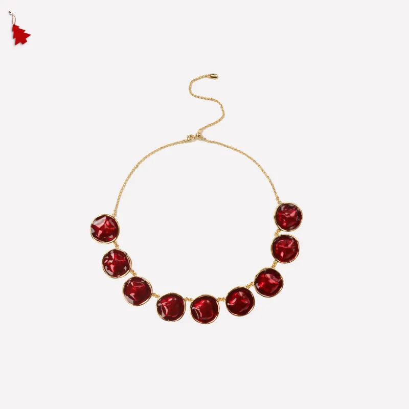 Red Enamel Ripple Necklace sold by Retro Chic