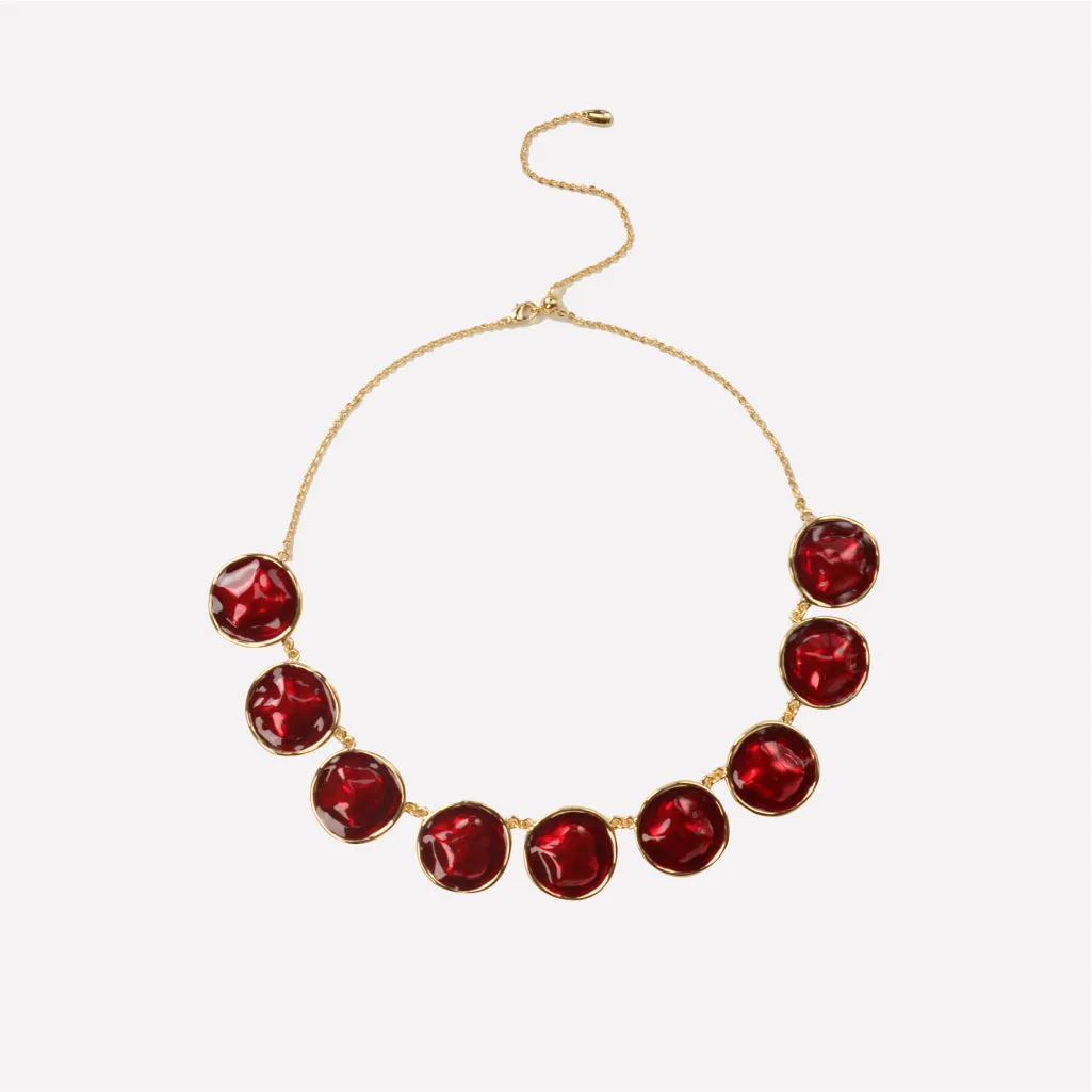 Red Enamel Ripple Necklace sold by Retro Chic product image thumbnail 4