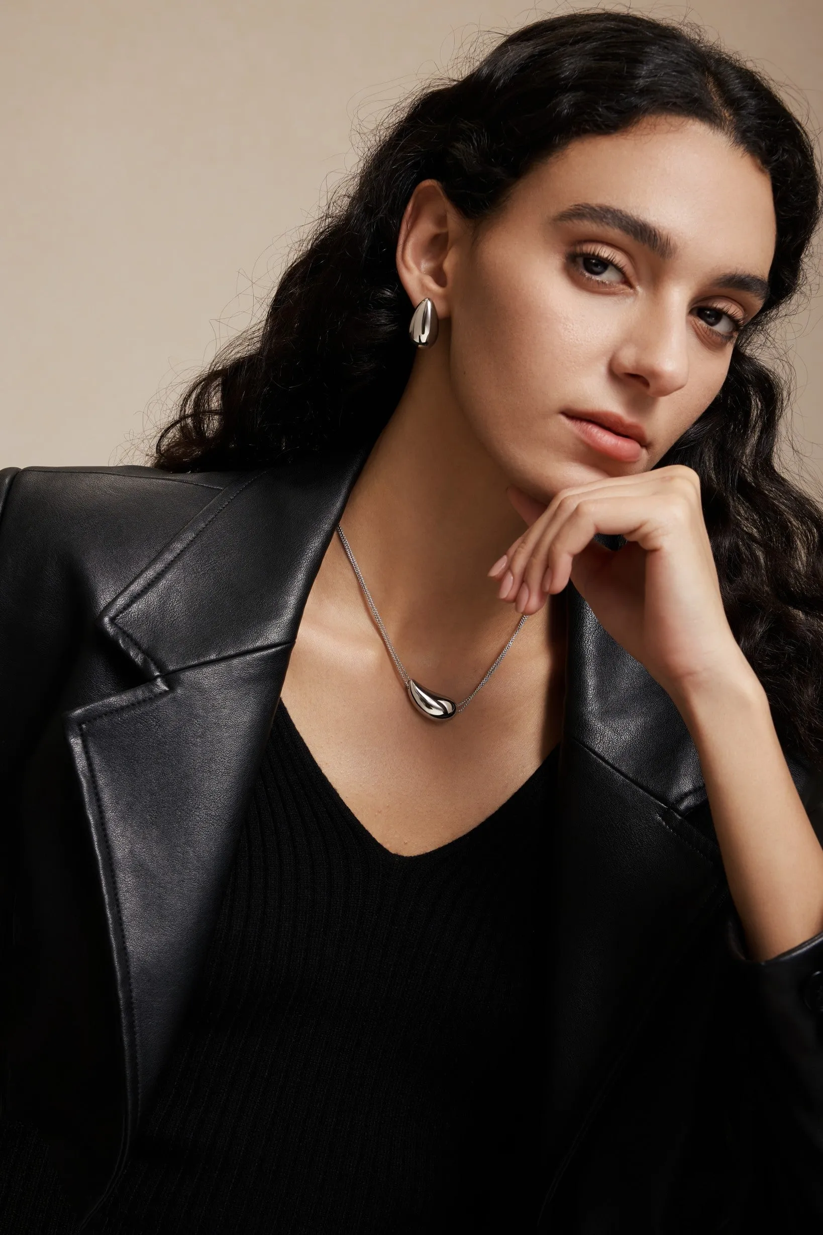 Drop Necklace - White Gold Plated sold by Retro Chic product image thumbnail 2