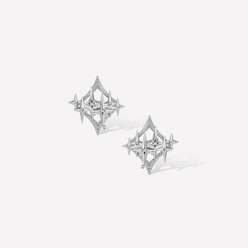 White Starry Earrings sold by Retro Chic