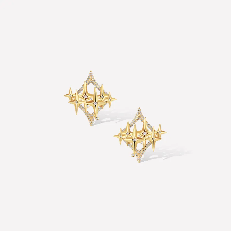 Golden Starry Earrings sold by Retro Chic