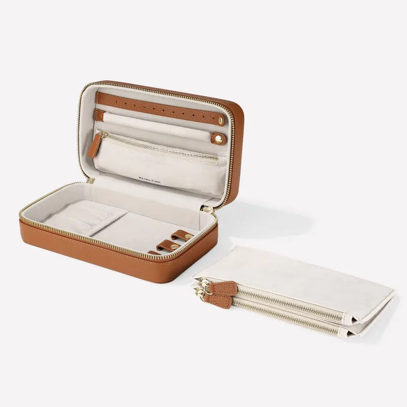 Large Leather Jewelry Box made by Retro Chic