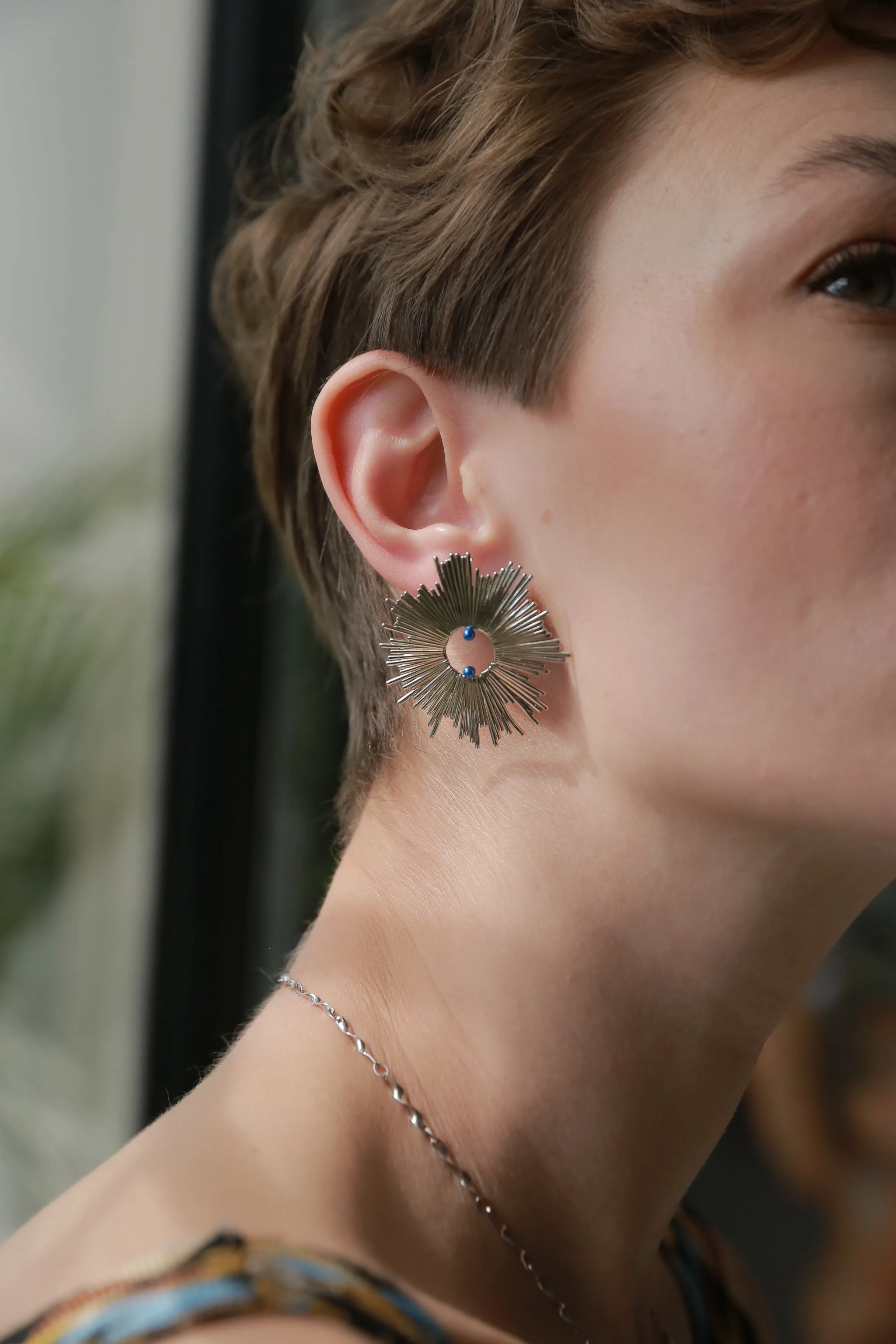 Blue Dandelion Earrings sold by Retro Chic product image thumbnail 4