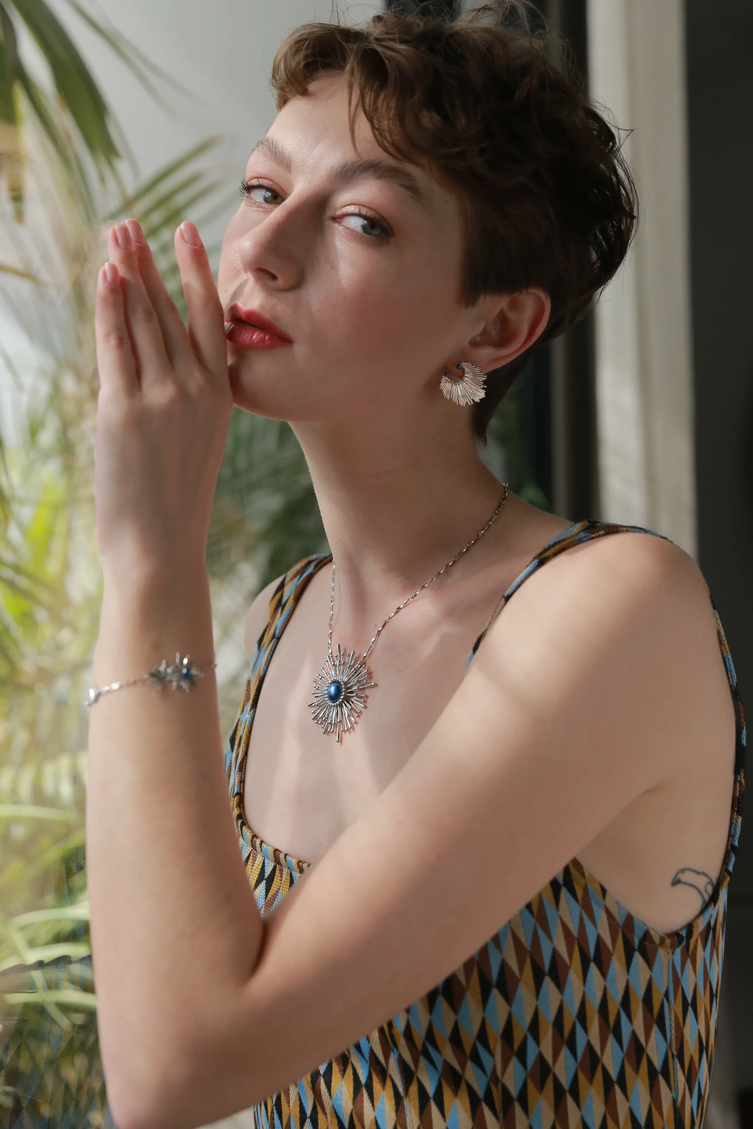 Blue Dandelion Earrings sold by Retro Chic product image thumbnail 2