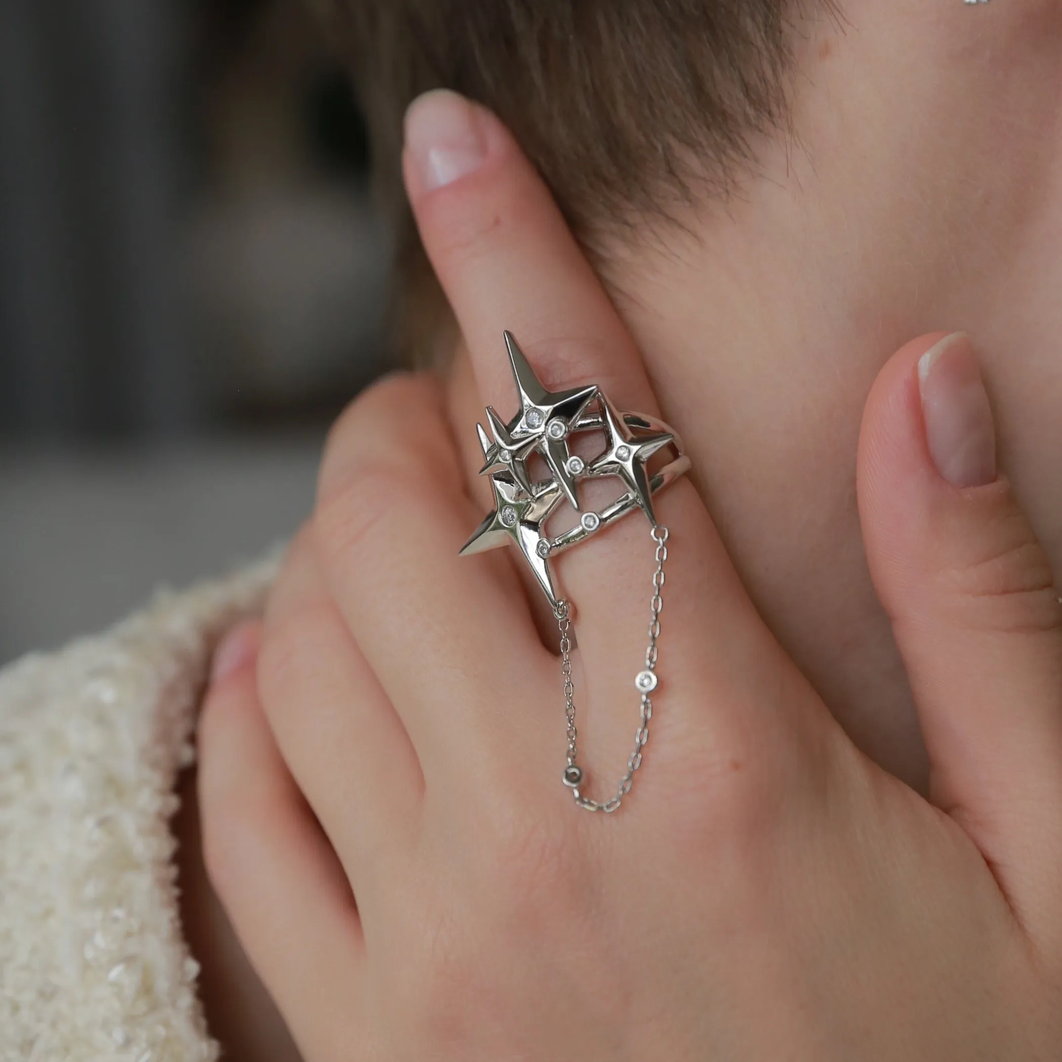 White Gold Plated Star Night Ring sold by Retro Chic product image thumbnail 3