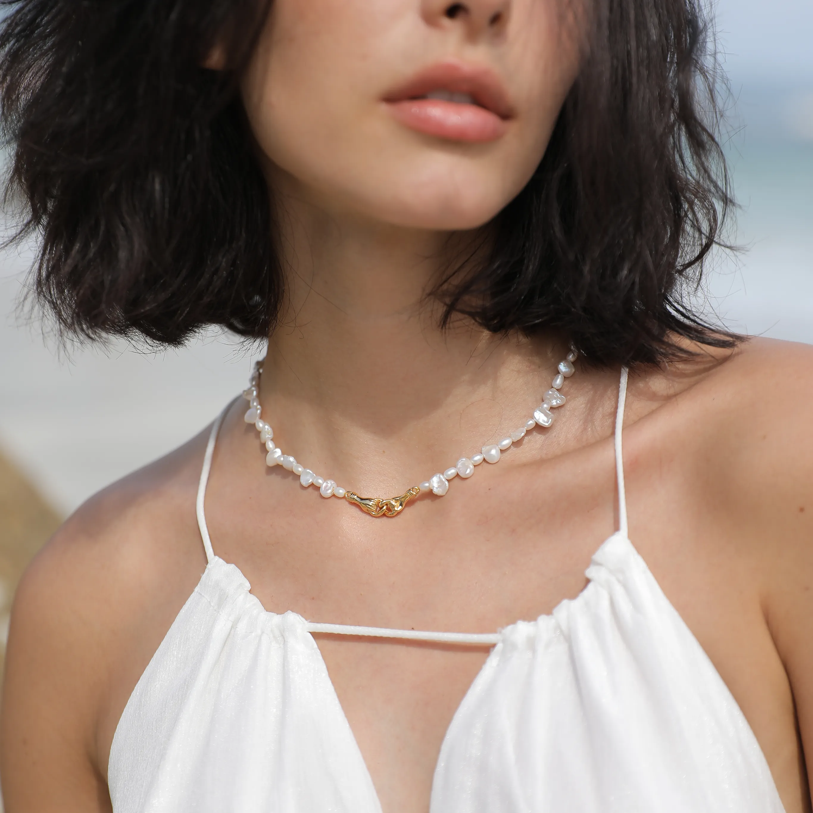 Wave Kisses Pearl Necklace sold by Retro Chic product image thumbnail 4