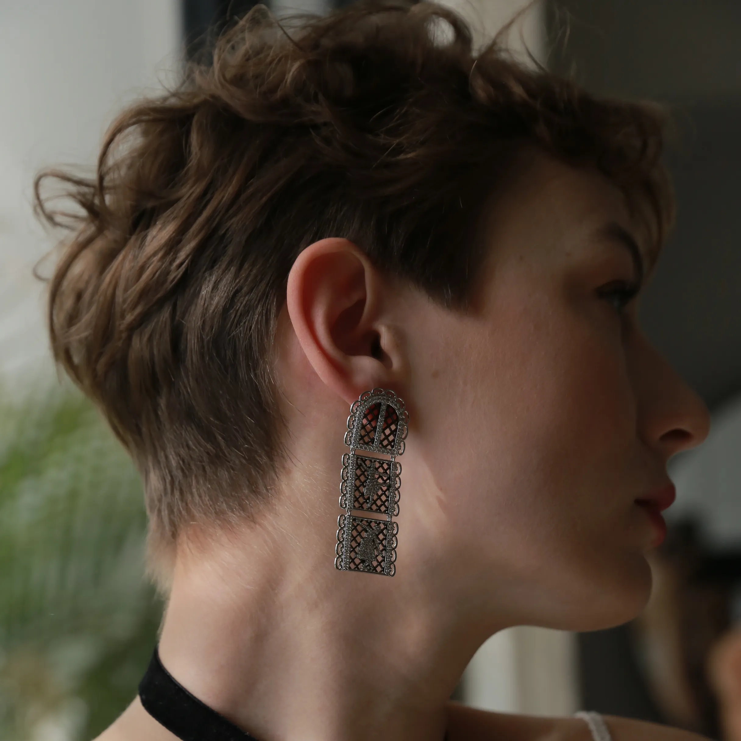 BLACK DOLL EARRINGS sold by Retro Chic product image thumbnail 5