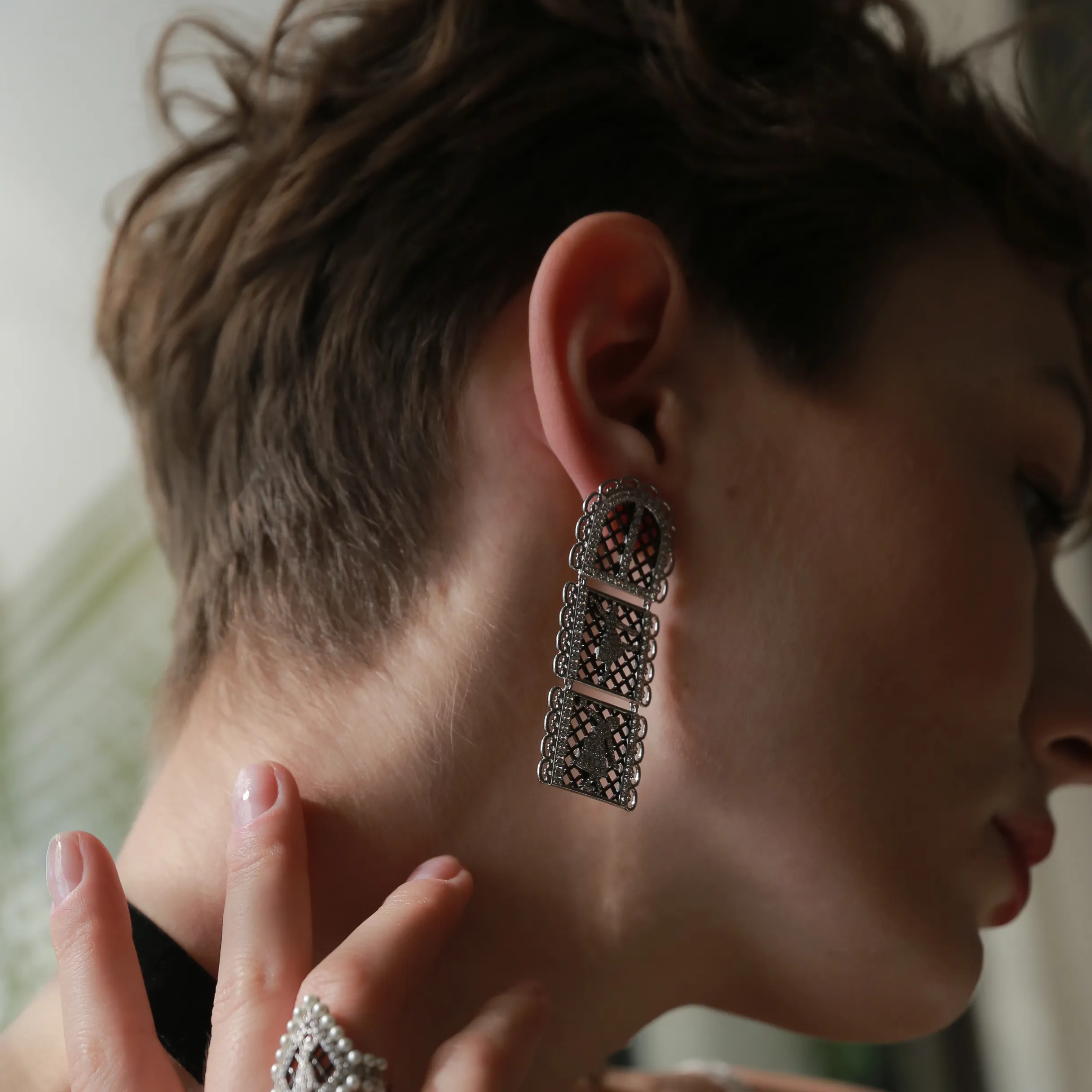 BLACK DOLL EARRINGS sold by Retro Chic product image thumbnail 4